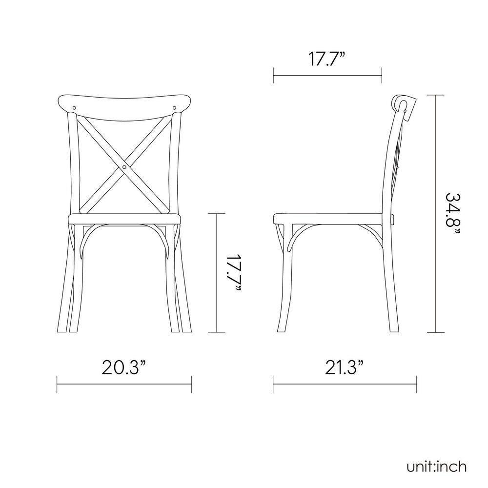 Strata Furniture Traditional Polypropylene Patio X-Chair in White (Set of 2)