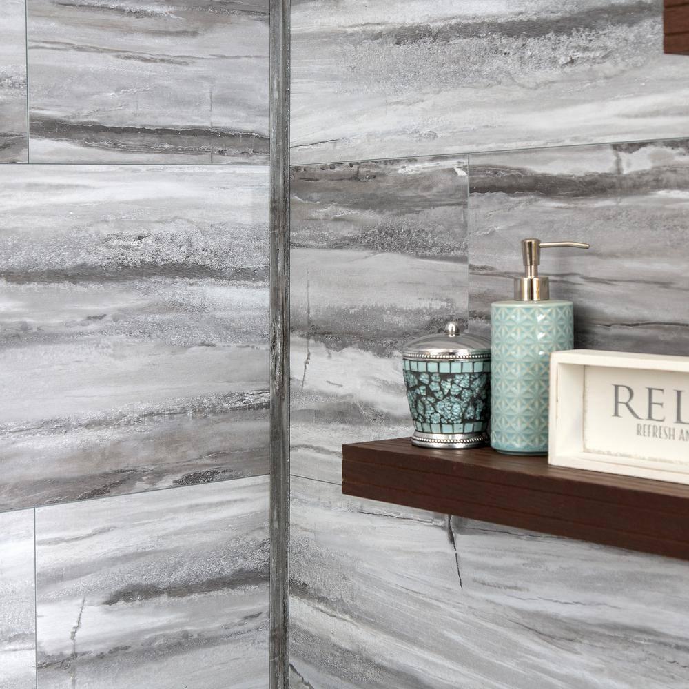 Palisade 25.6 in. x 14.8 in. Interlocking Vinyl Waterproof Wall Tiles