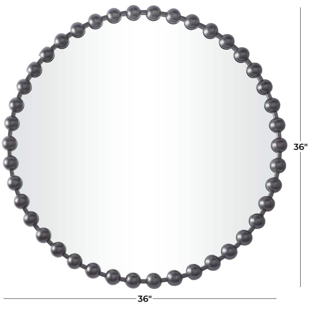 Marlowe Beaded Round Metal Wall Mirror