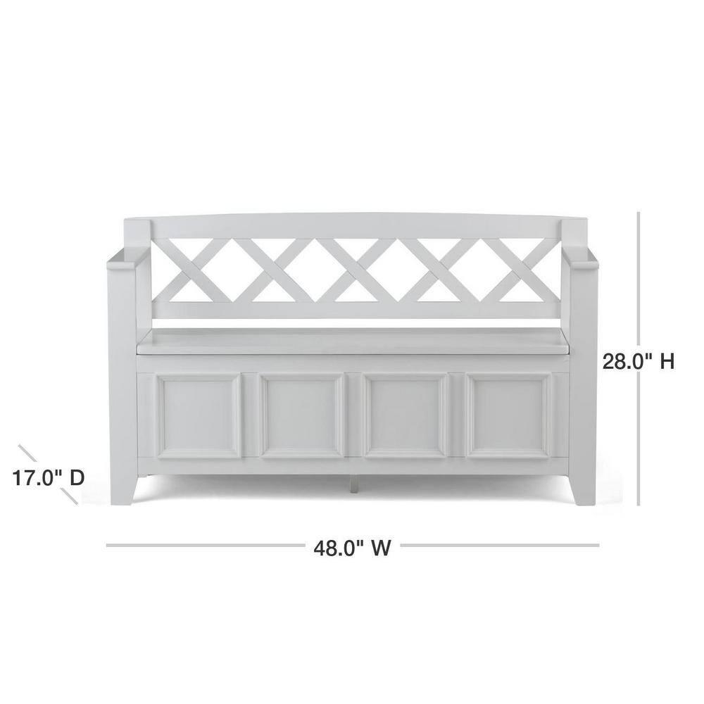 Simpli Home Amherst Solid Wood Entryway Lift Top Storage Bench