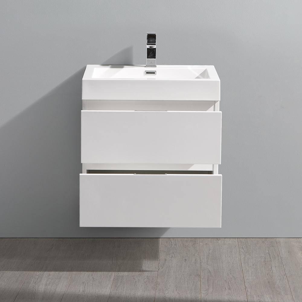 Valencia 24" Wall Mount Single Sink Bathroom Vanity with Top and Sink (Faucet Not Included)