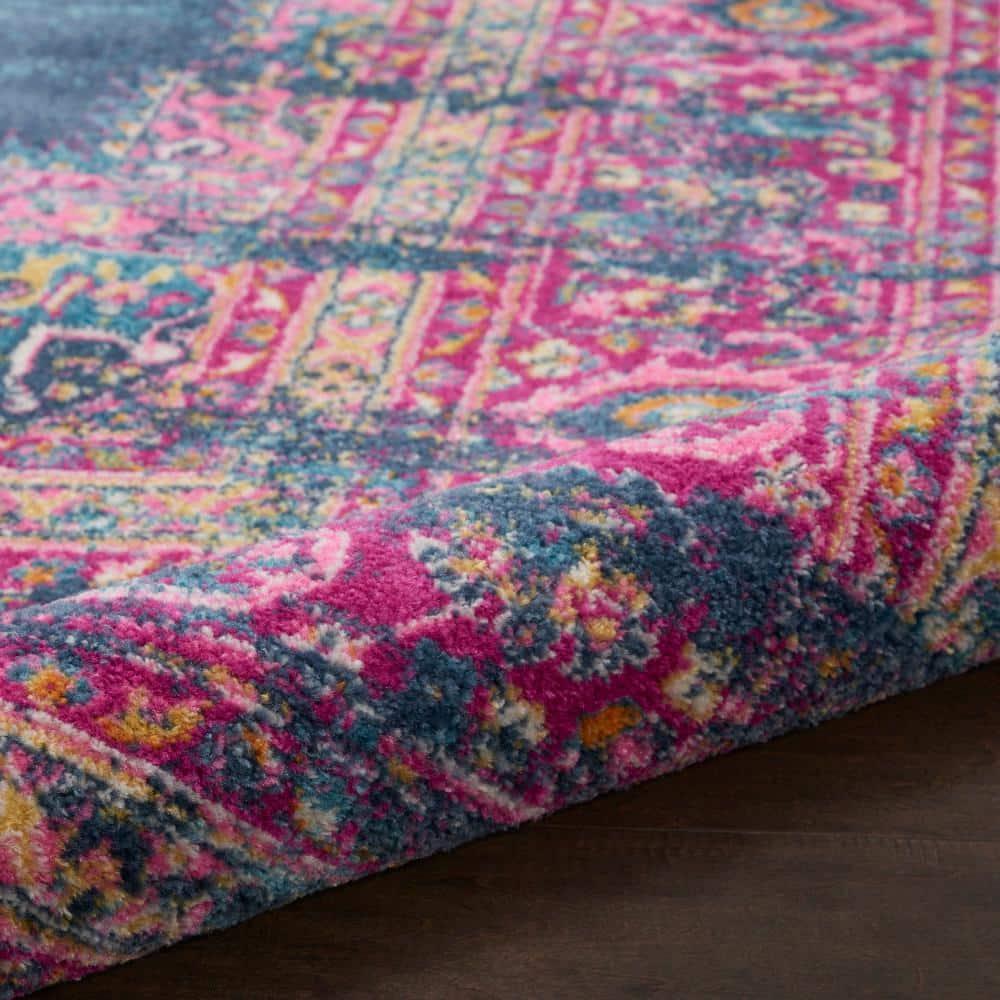 Nourison Passion Medallion Bohemian Indoor Rug Blue 5'3" x 7'3"
