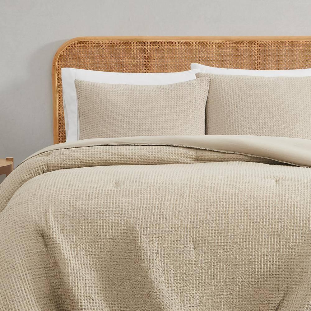 Truly Soft Textured Waffle Weave Comforter Set