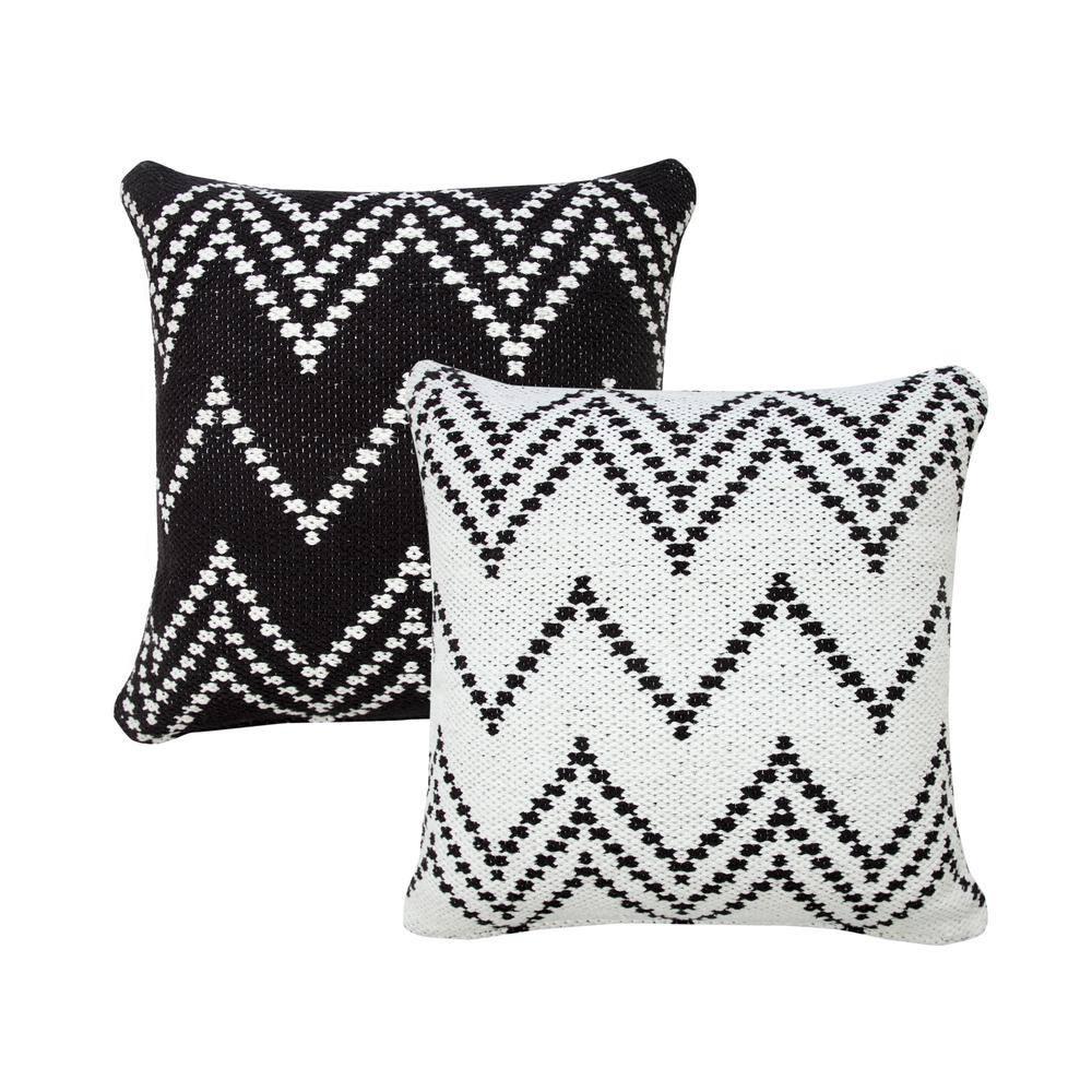 ZeaZu Chevron Cotton Reversible Throw Pillow