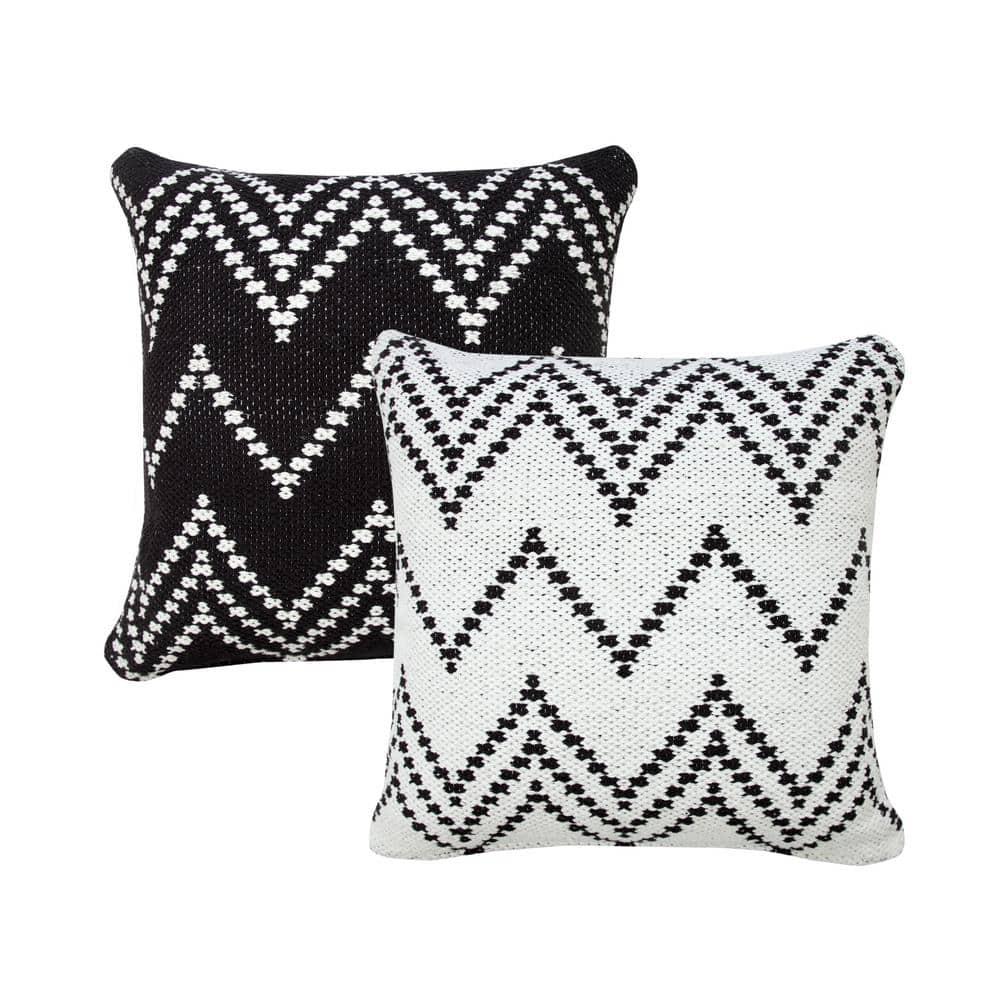 ZeaZu Chevron Cotton Reversible Throw Pillow