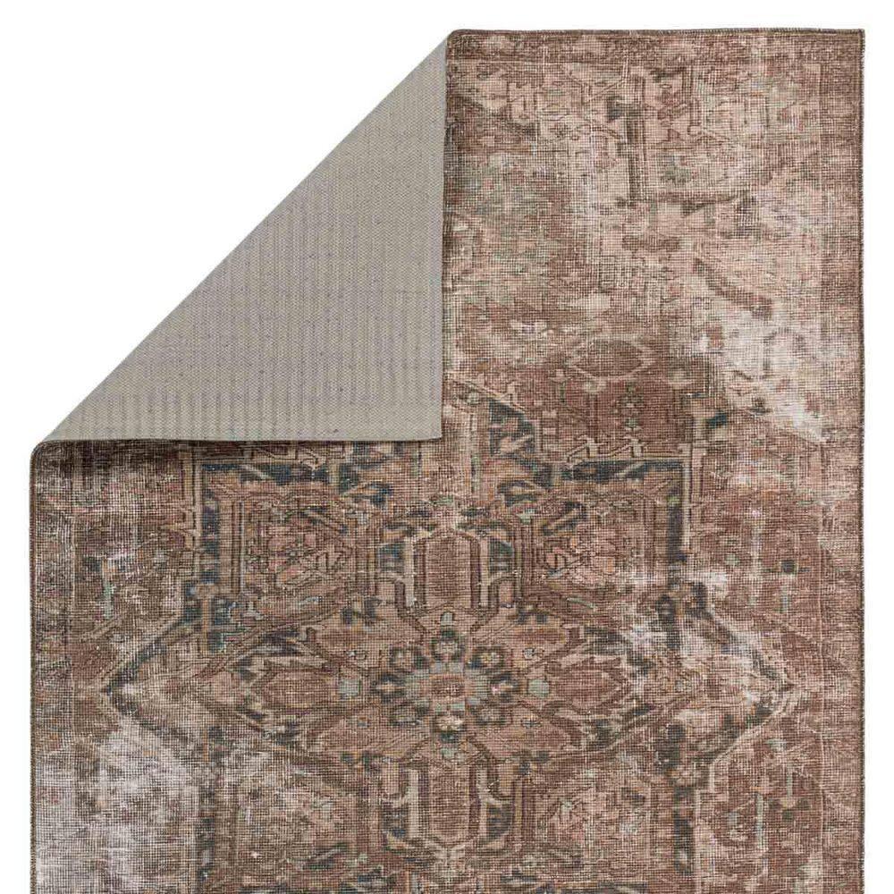 Kate Lester + Jaipur Living Machine Washable Minita Medallion Brown/ Tan Rug