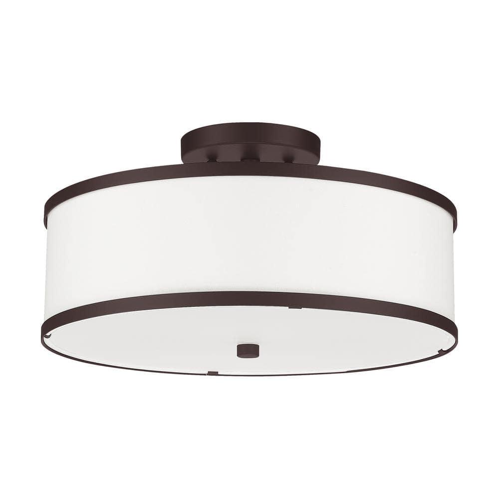 Livex Lighting Park Ridge 3 - Light Semi-Flush Mount in  Bronze