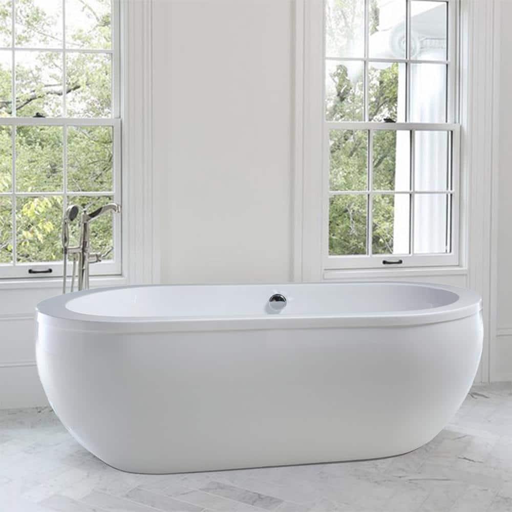 71" x 34" Freestanding Soaking Bathtub