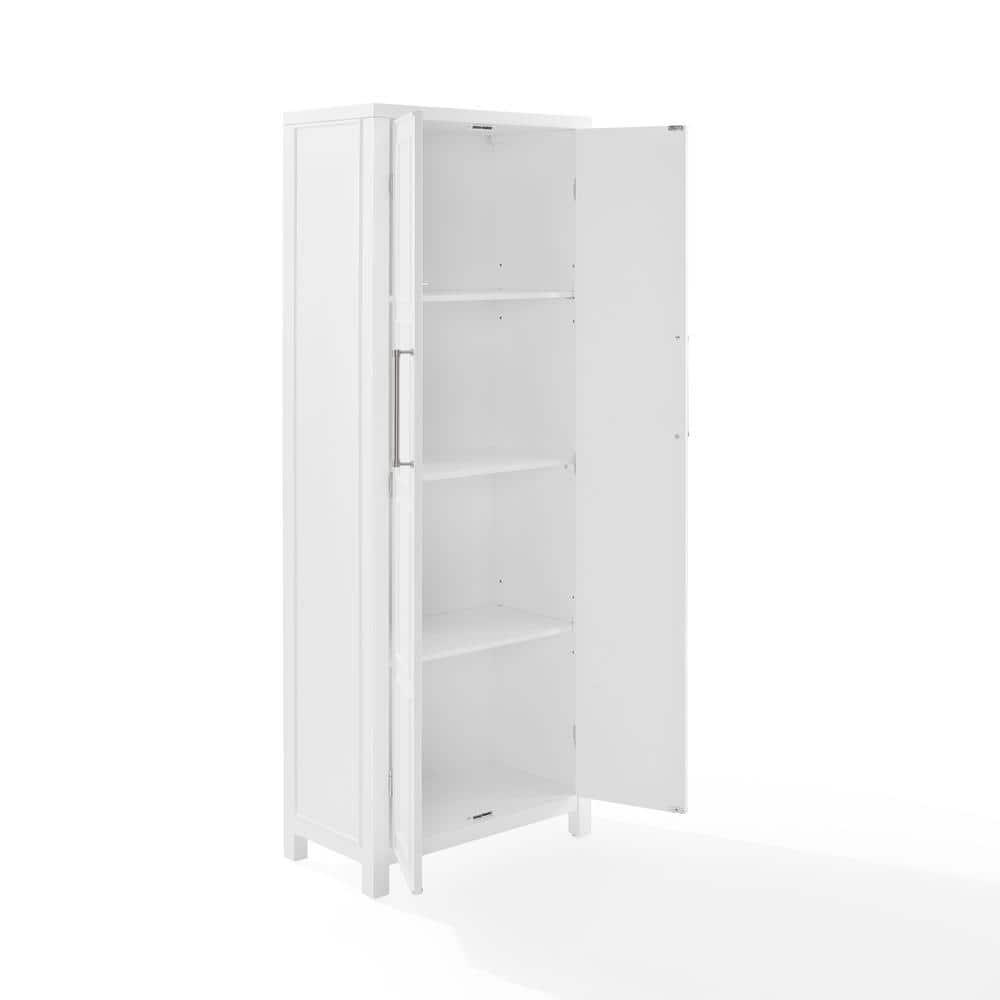 Crosley Cutler Storage Pantry White : Modern Farmhouse Style, 4 Fixed & Adjustable Shelves, MDF Wood Veneer, 65" Height