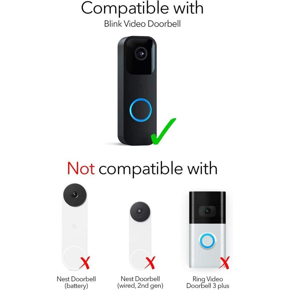 Wasserstein Wireless Doorbell Chime - Compatible with Blink Video Doorbell (1-Pack, Black)
