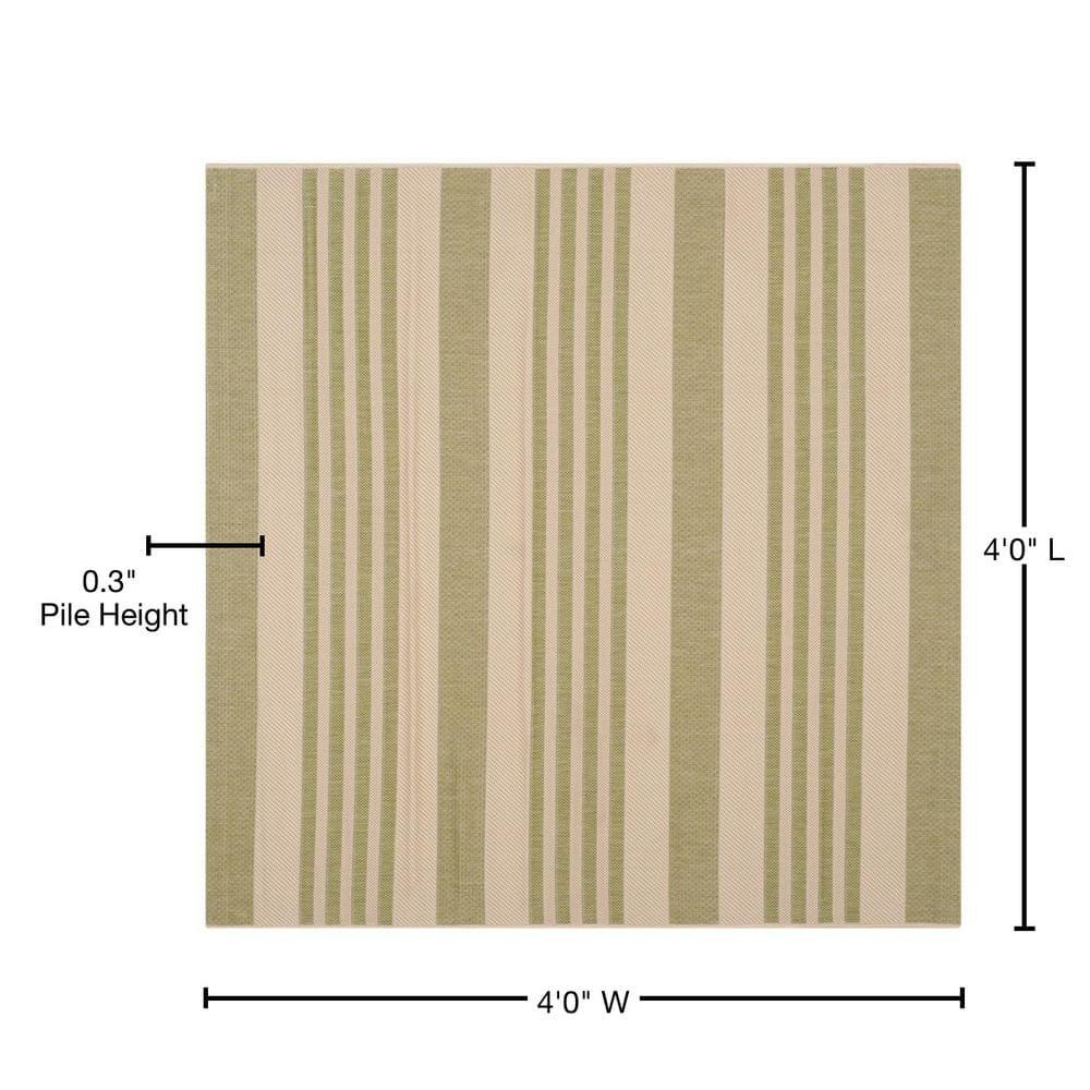 Courtyard CY6062 Power Loomed Indoor/Outdoor Area Rug - Beige/Sweet Pea - 4'x4' - Safavieh.