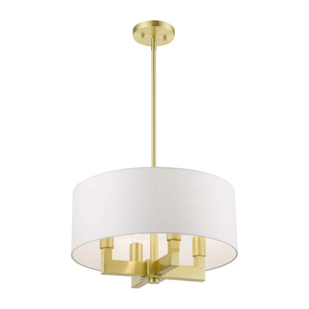 Livex Lighting Cresthaven 4 - Light Chandelier in  Satin Brass