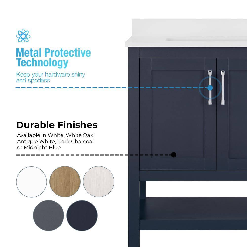 OVE Decors Vegas 30" Midnight Blue Single Bathroom Vanity Set
