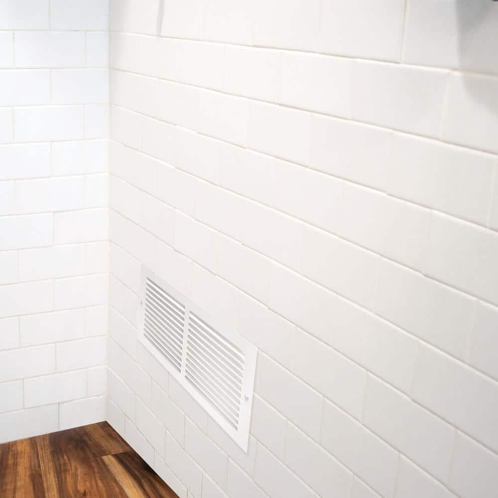 14 in. x 6 in. Steel Return Air Grille, White