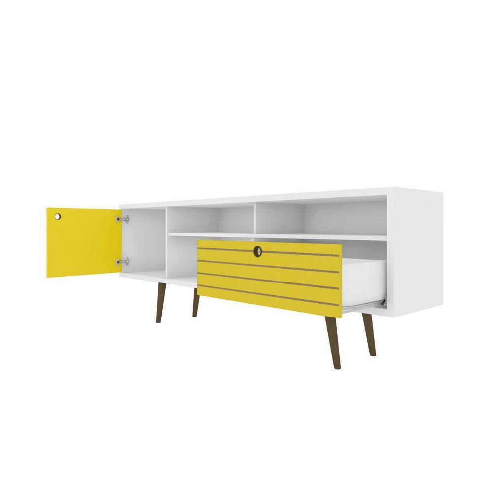 70.86" Mid Century - Modern TV Stand with 4 Shelving Spaces & 1 Drawer, (MHC-202AMC64)