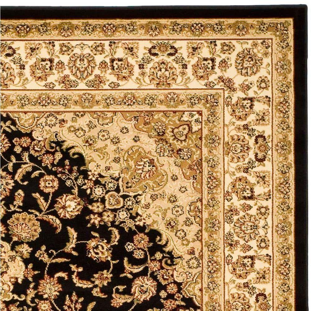 Lyndhurst LNH222 Power Loomed Area Rug - Black/Ivory - 5'3"x7'6" - Safavieh