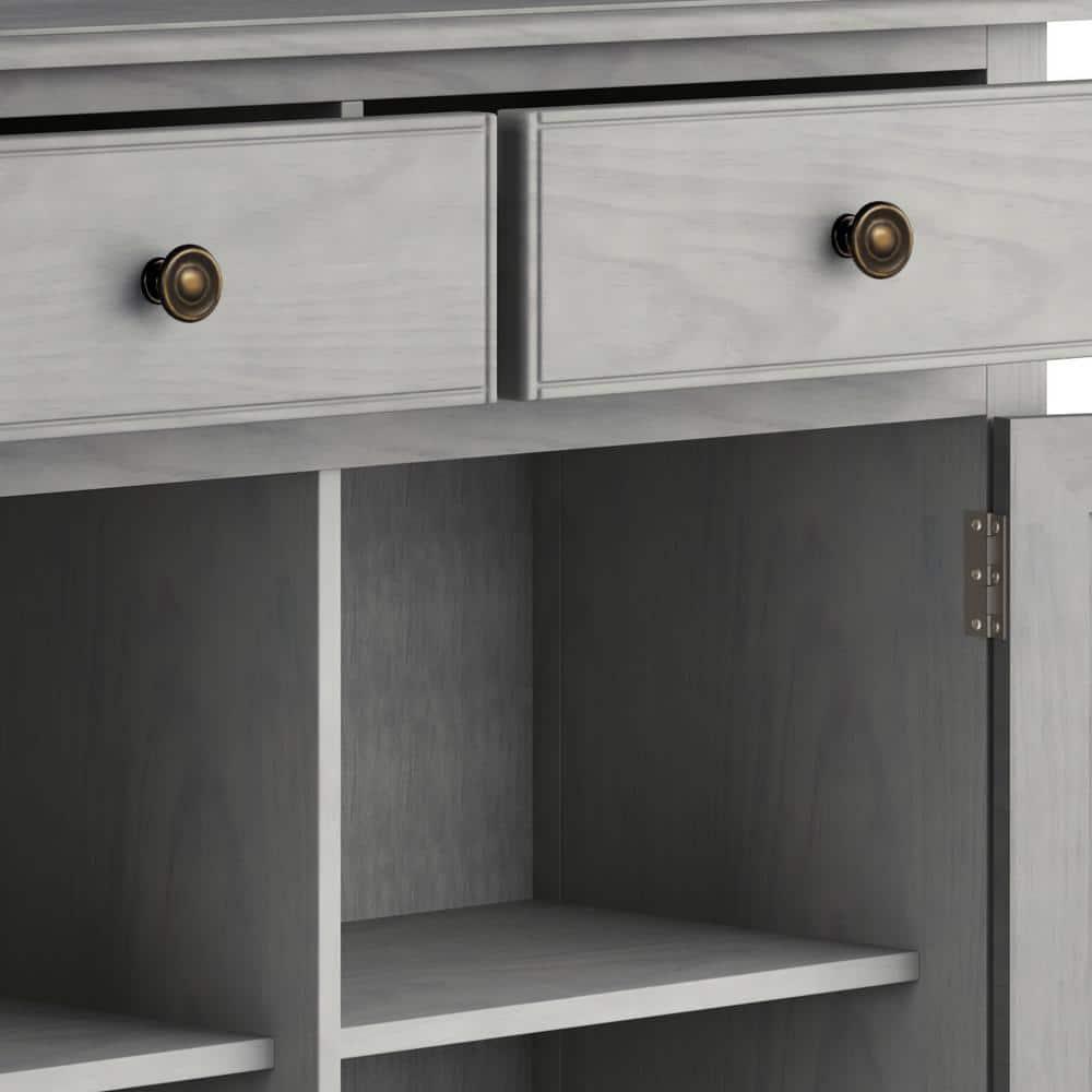 Simpli Home Connaught 40"W Solid Wood 2-Shelf Entryway Storage Cabinet with 2 Storage Drawers