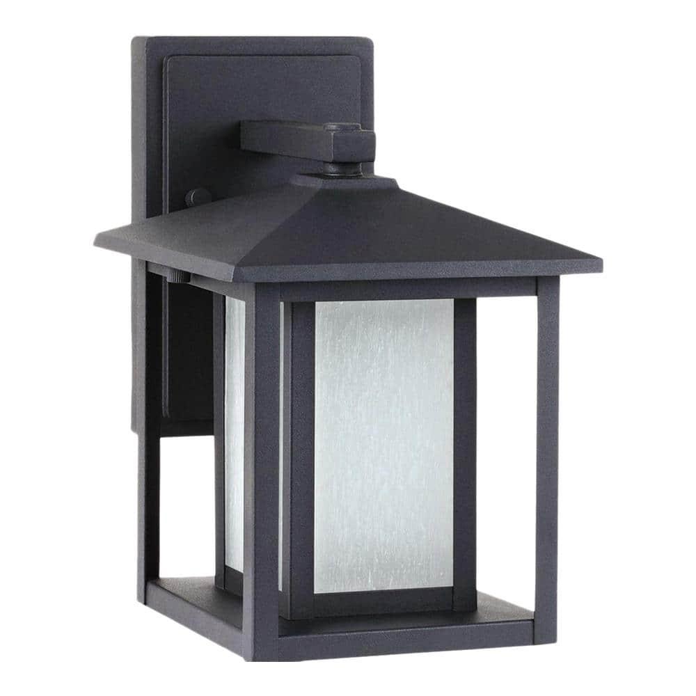 Hunnington 1-Light Black Outdoor 11 in. Wall Lantern Sconce