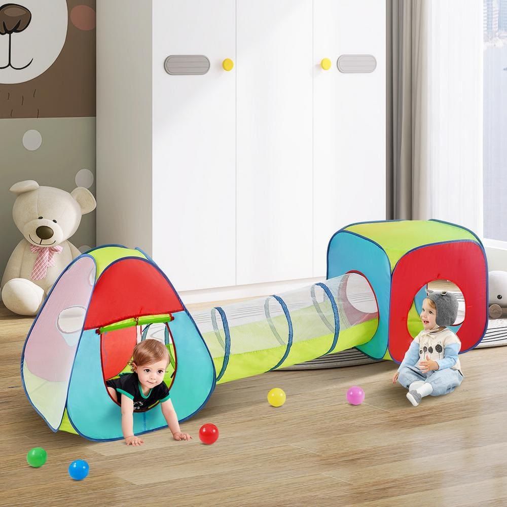 3 in 1 Kids Play Tent with Tunnel, Multi Color