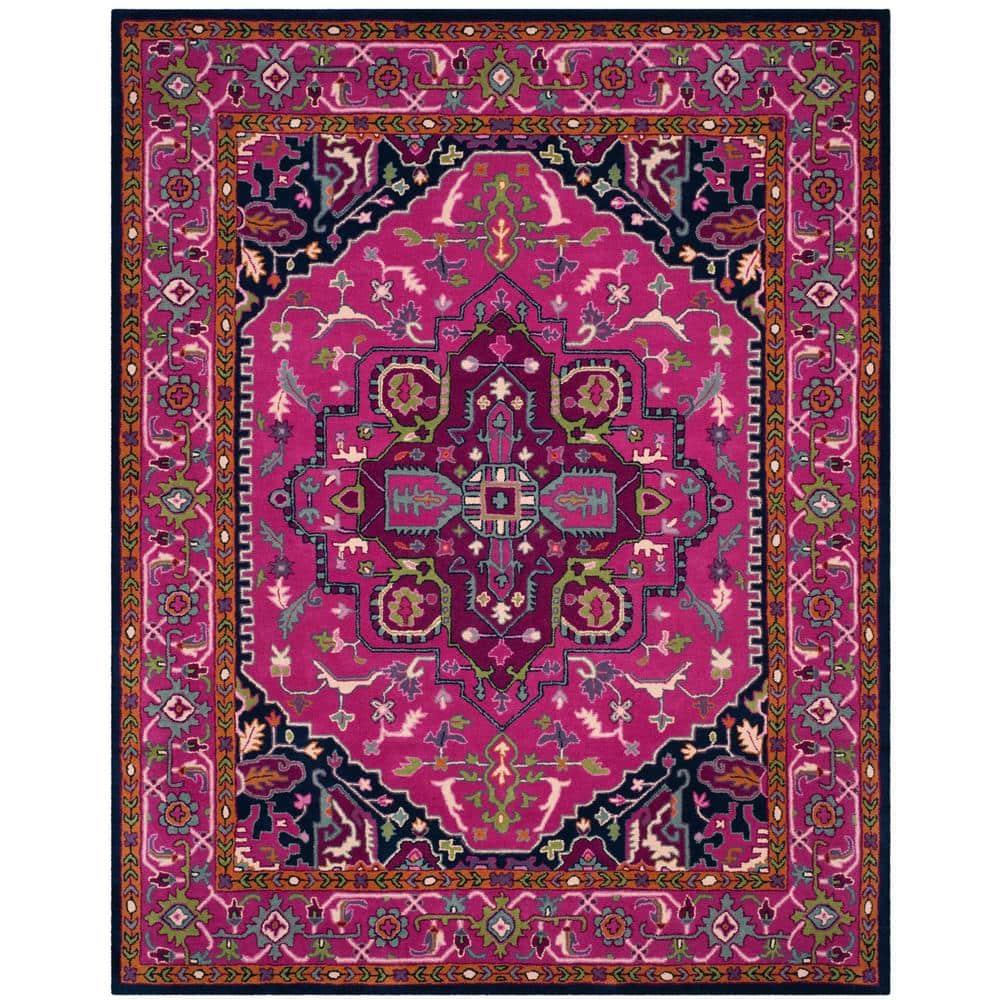 Bellagio BLG541 Hand Tufted Area Rug - Pink/Navy - 8'x10' - Safavieh.