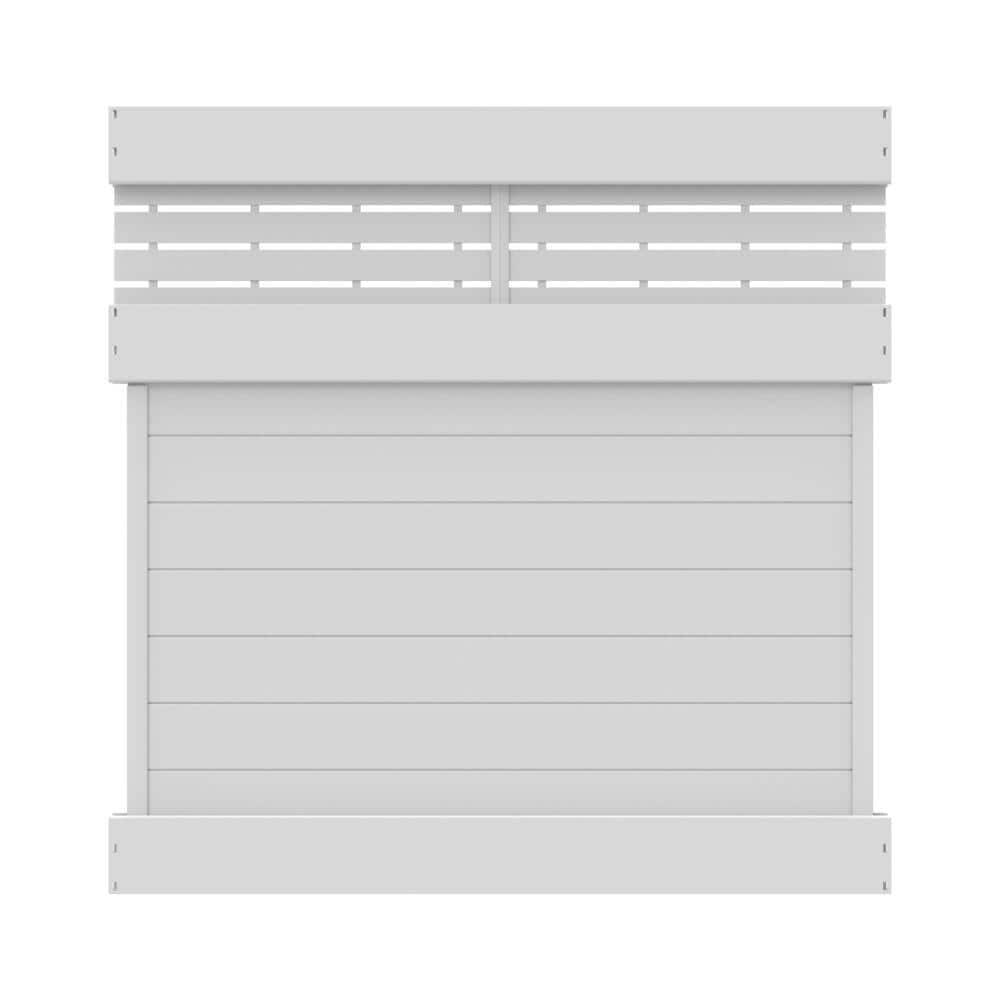 Barrette Outdoor Living Horizontal Fence Boardwalk White Vinyl Panel Kit