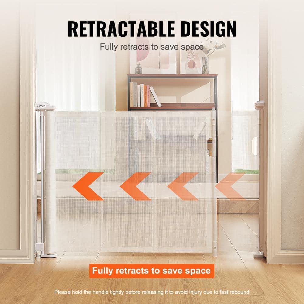 VEVOR VEVOR Retractable Gate Black Plastic Wall Mounted Pet Gate