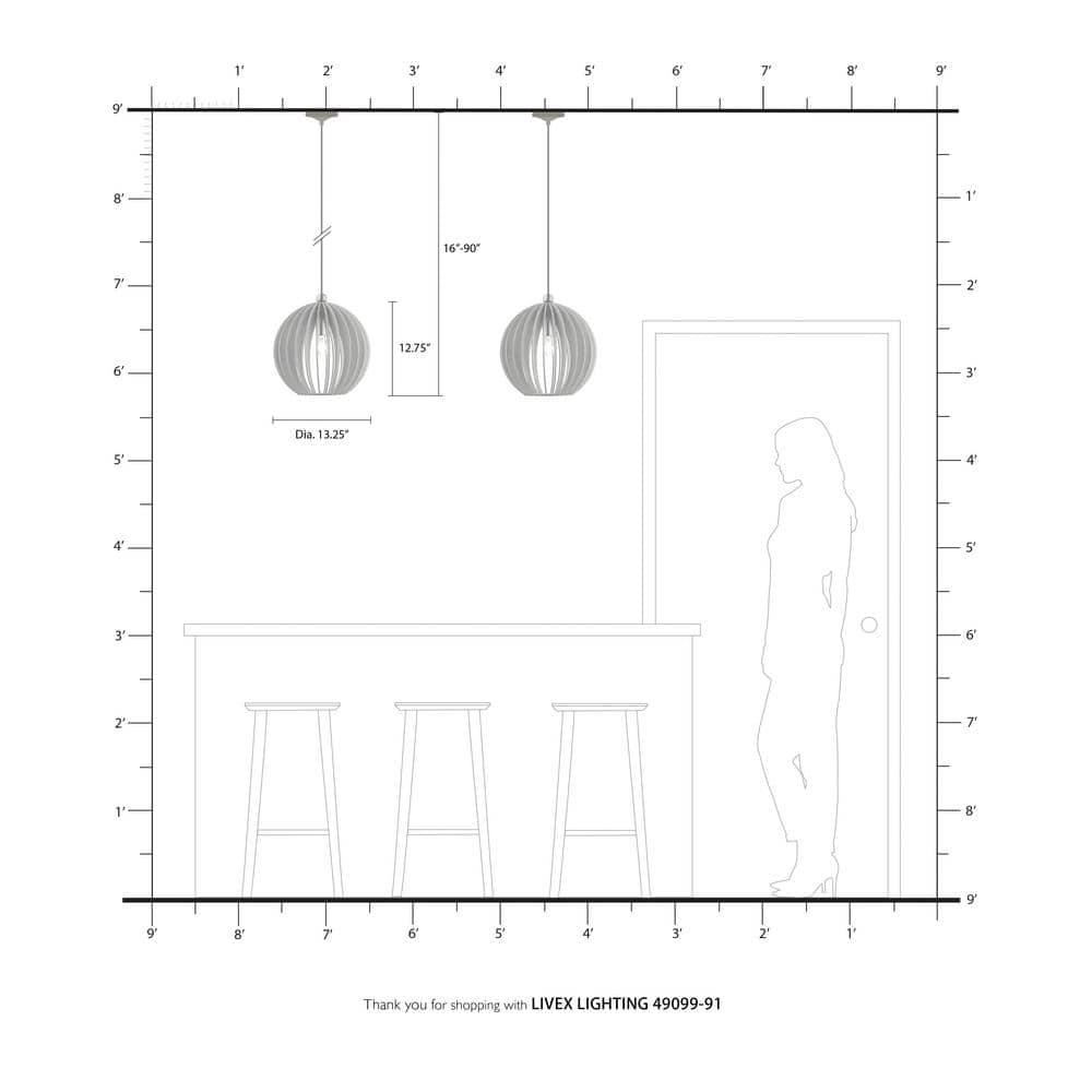 Livex Lighting Pendants 1 - Light Pendant in  Brushed Nickel