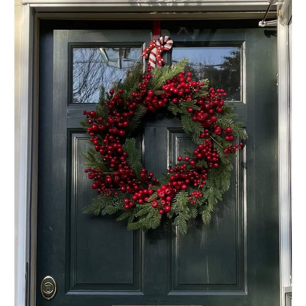 Worth Imports 14" Metal Wreath Hanger w/ Candy Cane