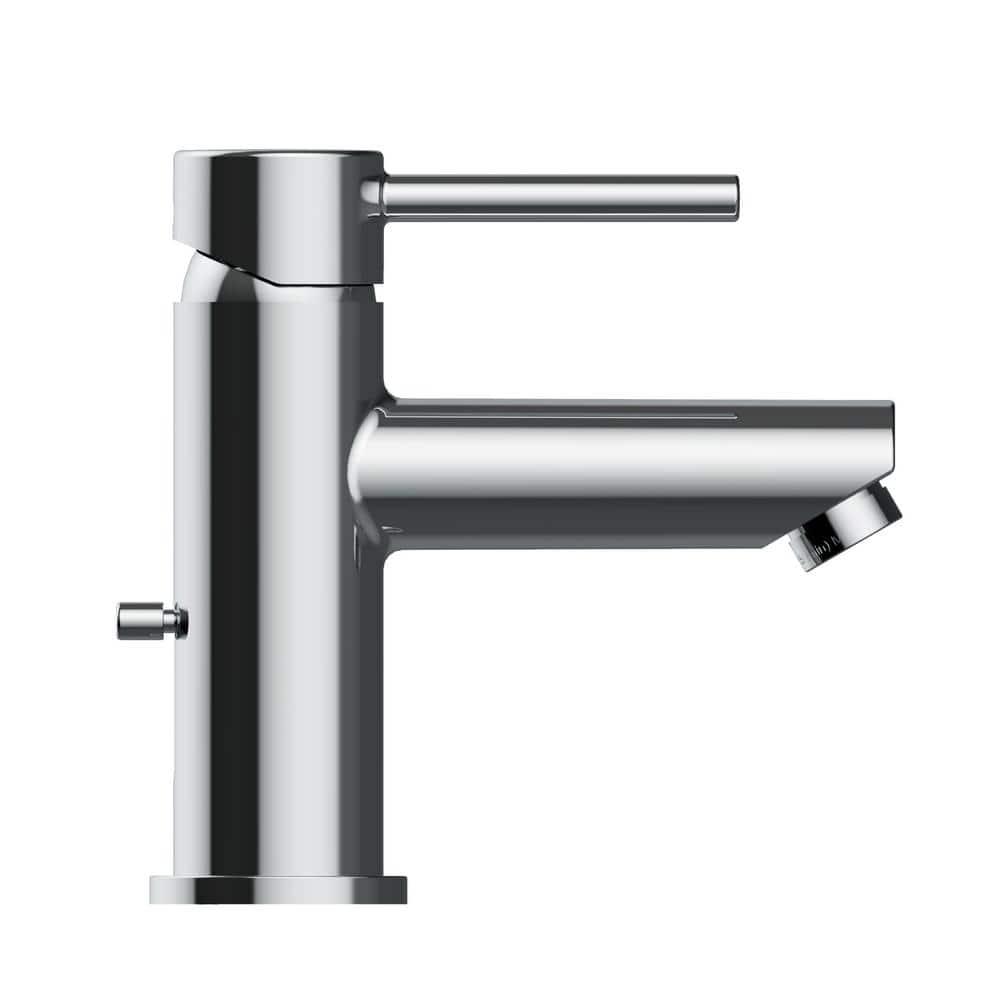 Eastport II Modern Single-Handle Bathroom Faucet with Deck Plate, Polished Chrome – Design House, 593897