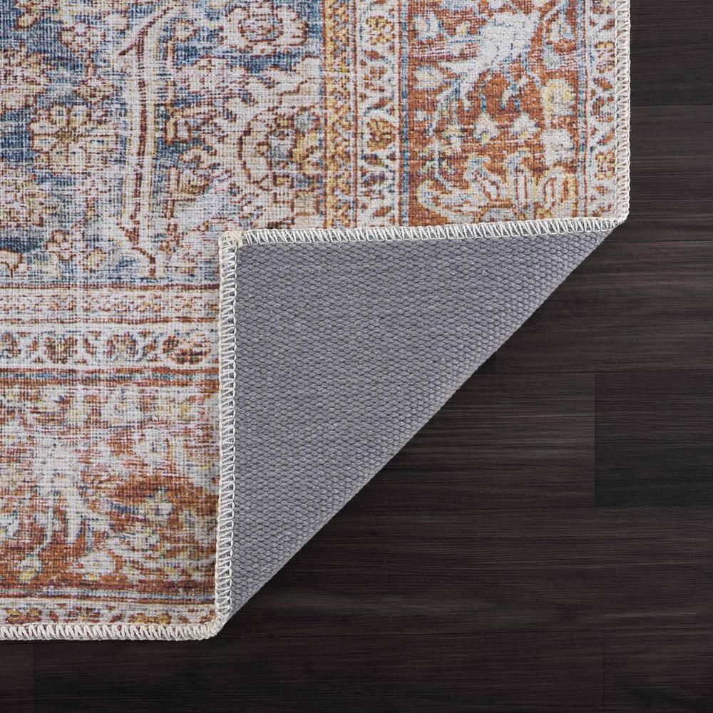 Hauteloom Mair Oriental Persian Machine Washable Red/Dark Blue Area Rug