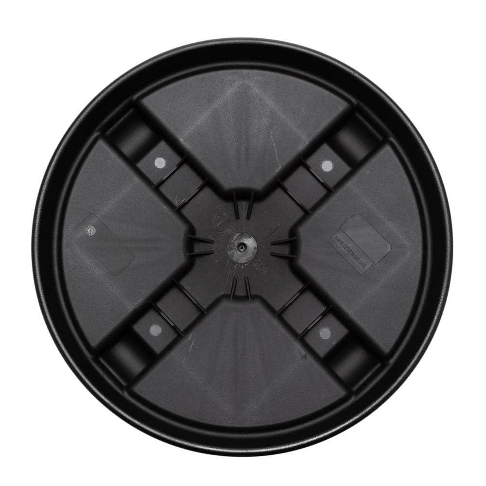 Bloem 16-in Round Planter Caddy With Wheels - Black - 125 lb Capacity