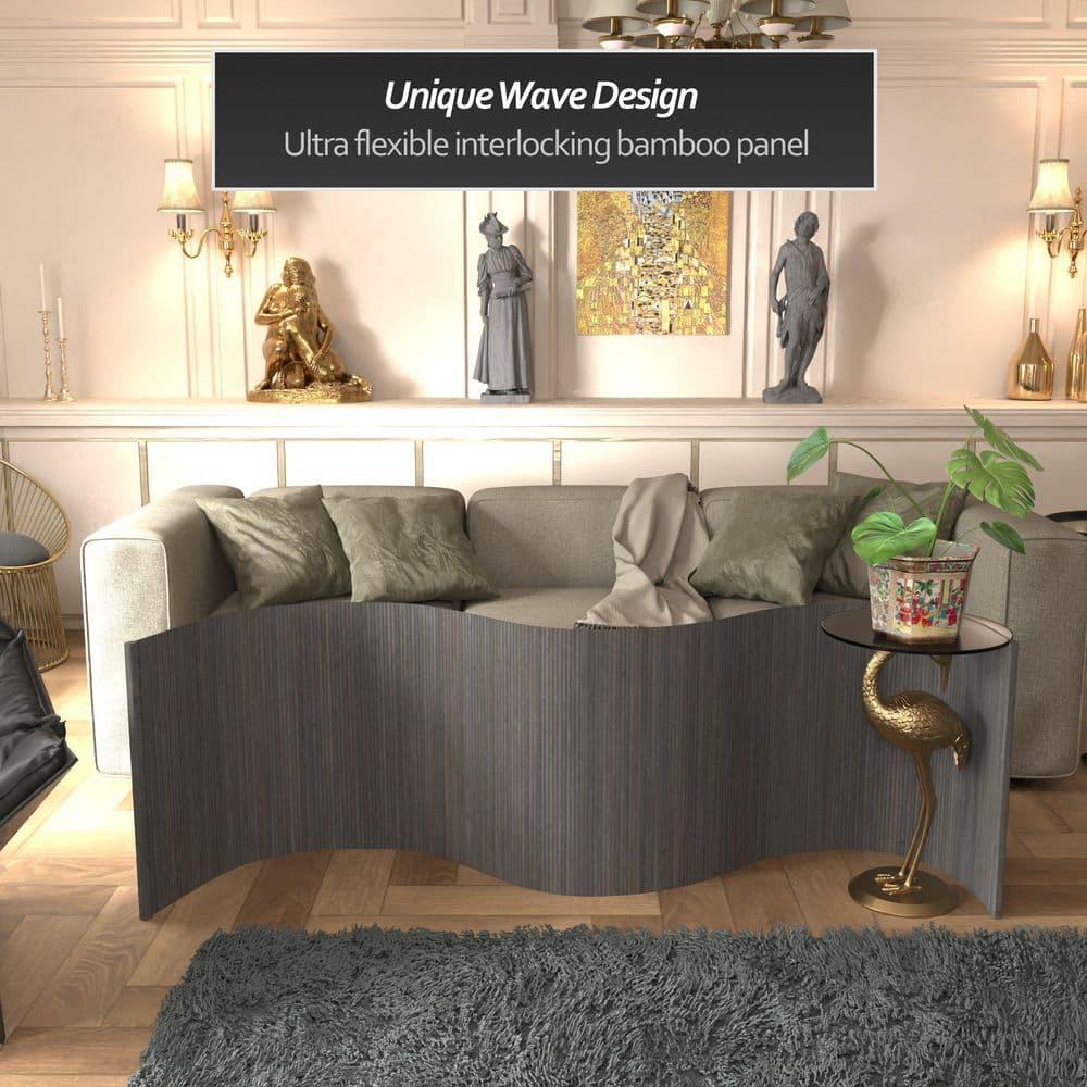 Red Lantern 2 ft. Short Bamboo Wave Screen - Grey