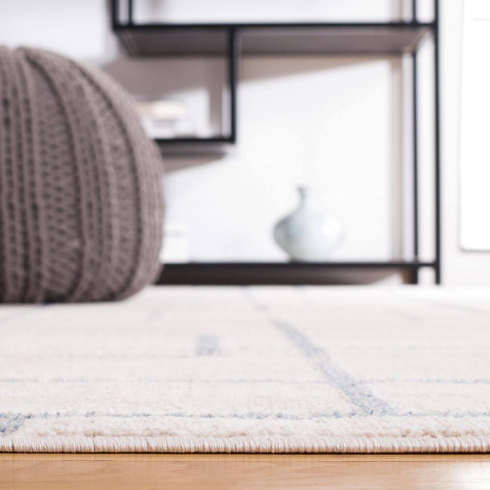 SAFAVIEH Blair Parker Geometric Machine Washable Area Rug, 8' x 10', Beige/Grey