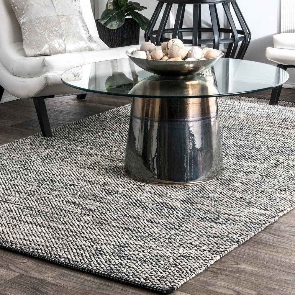 Nuloom Alessi Solid Farmhouse Cotton Kitchen Runner Indoor Area Rug - Hallway, Entryway, 2' 6" x 6', Gray
