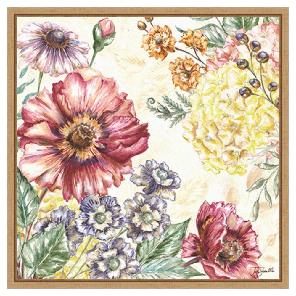 Amanti Art 22"x22" Wildflower Medley I by Tre Sorelle Studios Framed Canvas Wall Art Print