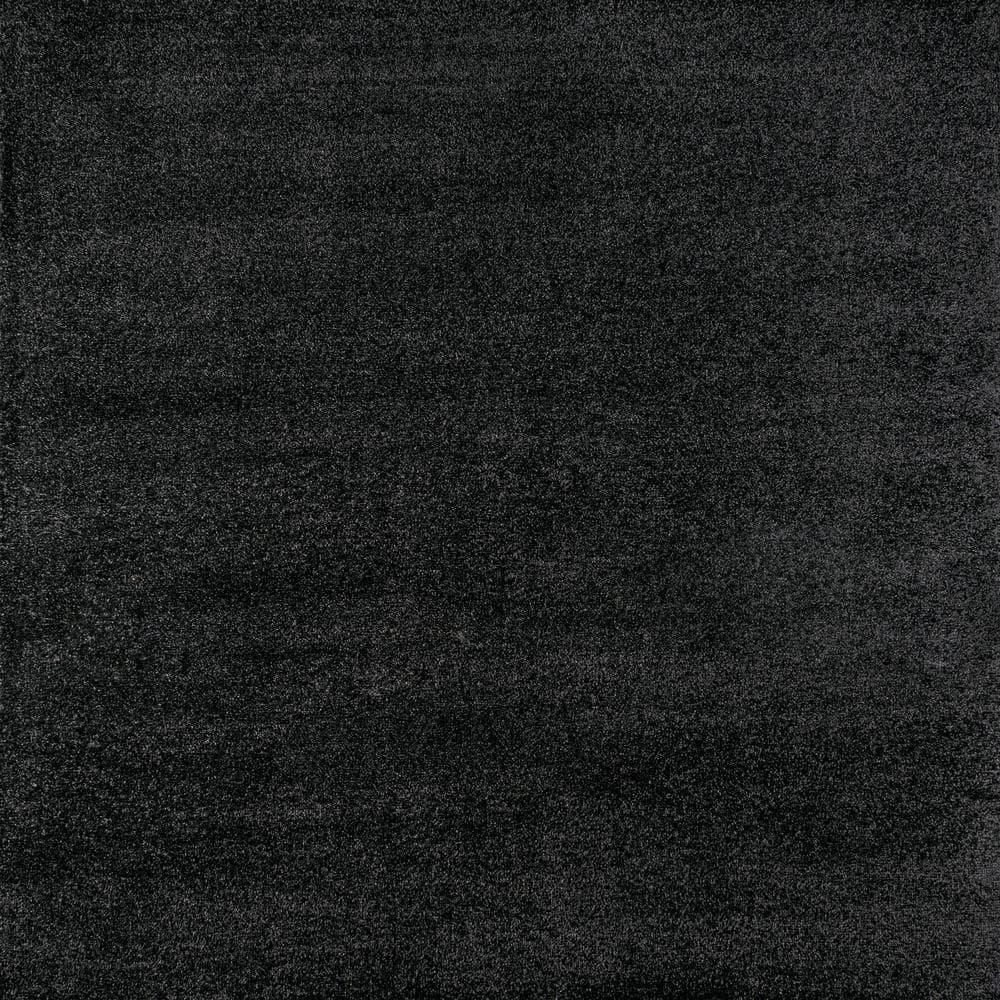 5'x5' Haze Solid Low-Pile, Black - JONATHAN Y