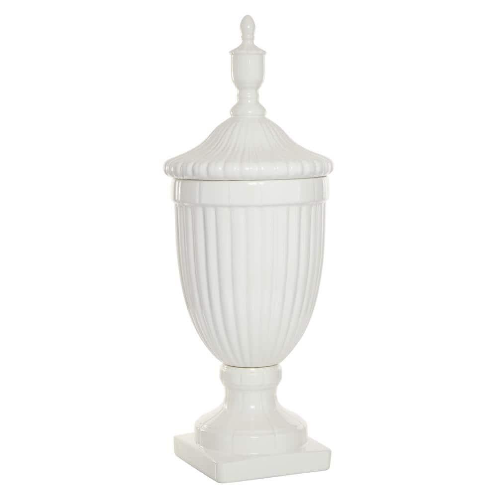 26" Modern Ceramic Urn Vase White - Olivia & May: Large Tabletop Decor, Novelty Design