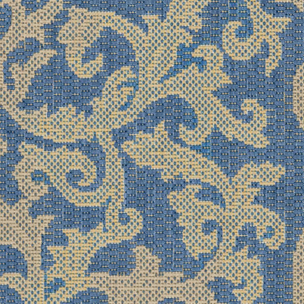 Courtyard CY2653 Power Loomed Indoor and Outdoor Accent Rug - Blue/Natural - 2'x3'7" - Safavieh