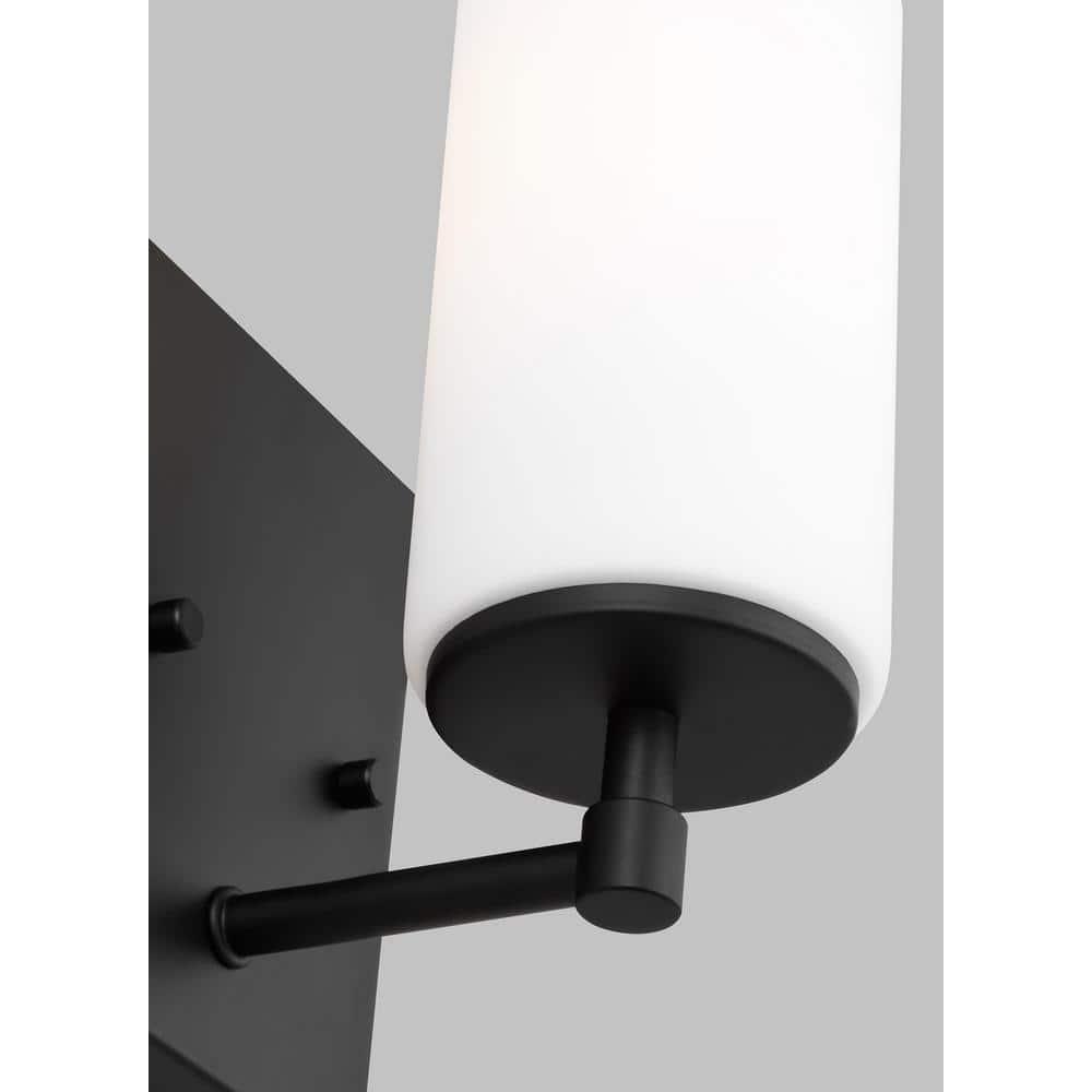 Generation Lighting 1-Light Alturas Contemporary Bath Fixture Wall Lamp Midnight Black 4124601-112 | Bathroom Light Fixture for Home Decor | Wall Sconce Vanity Light Fixture and Bathroom Accessory