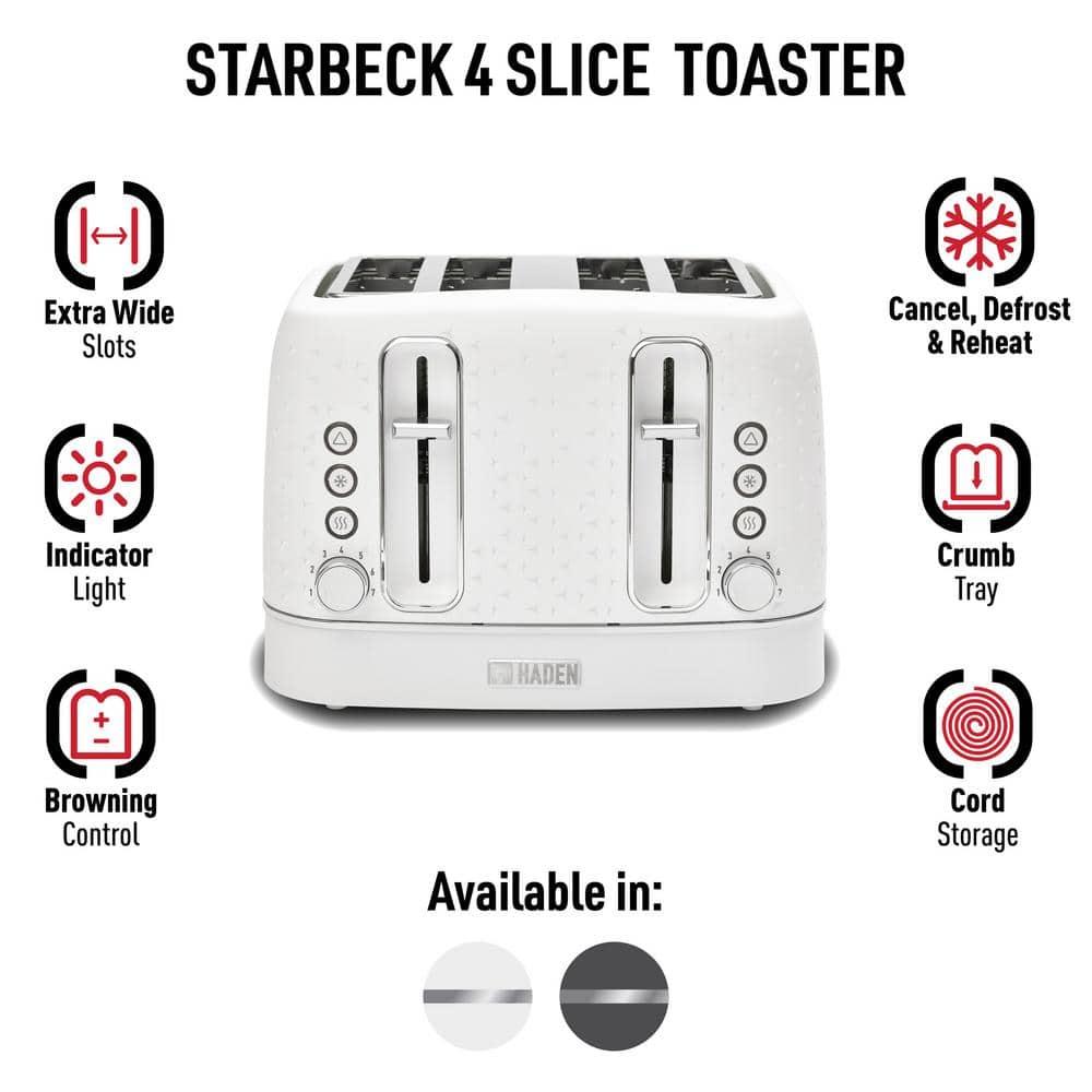 HADEN Starbeck White 4-Slice Toaster