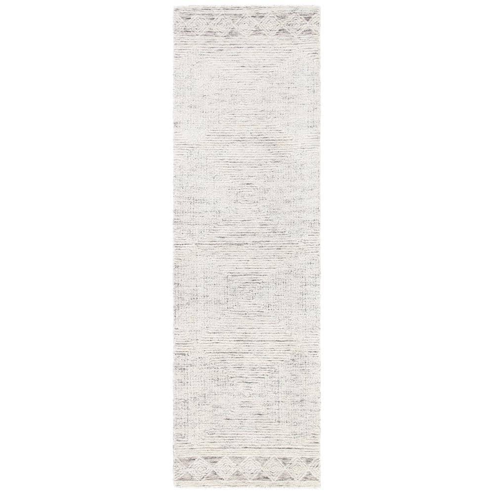 Abstract ABT349 Hand Tufted Runner Rug - Ivory/Grey - 2'3"x12' - Safavieh .