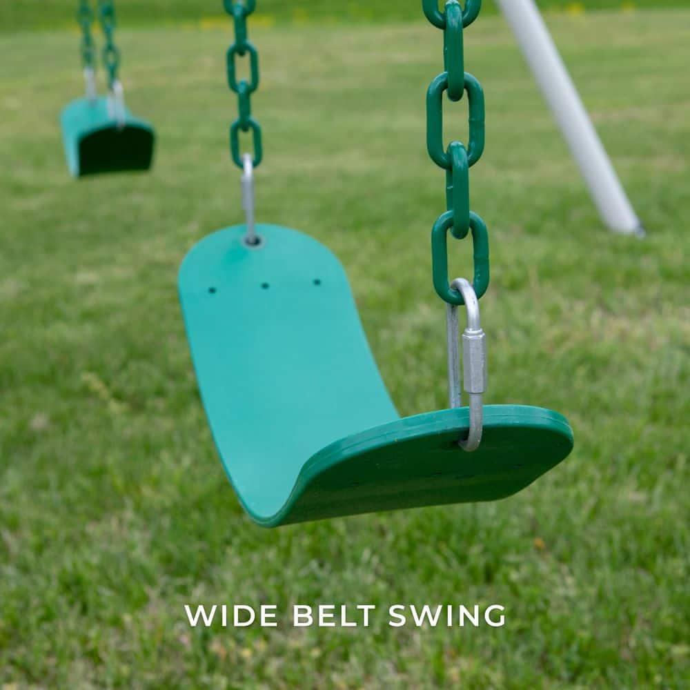Backyard Discovery Big Brutus Galvanized Steel Swing Set, 2 Belt Swings, 1 Trapeze Bar