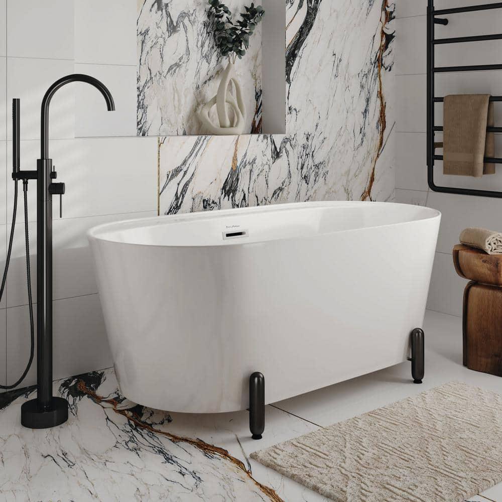 Swiss Madison Monaco 59" Freestanding Bathtub With Matte Black Stand SM-FB1002MB