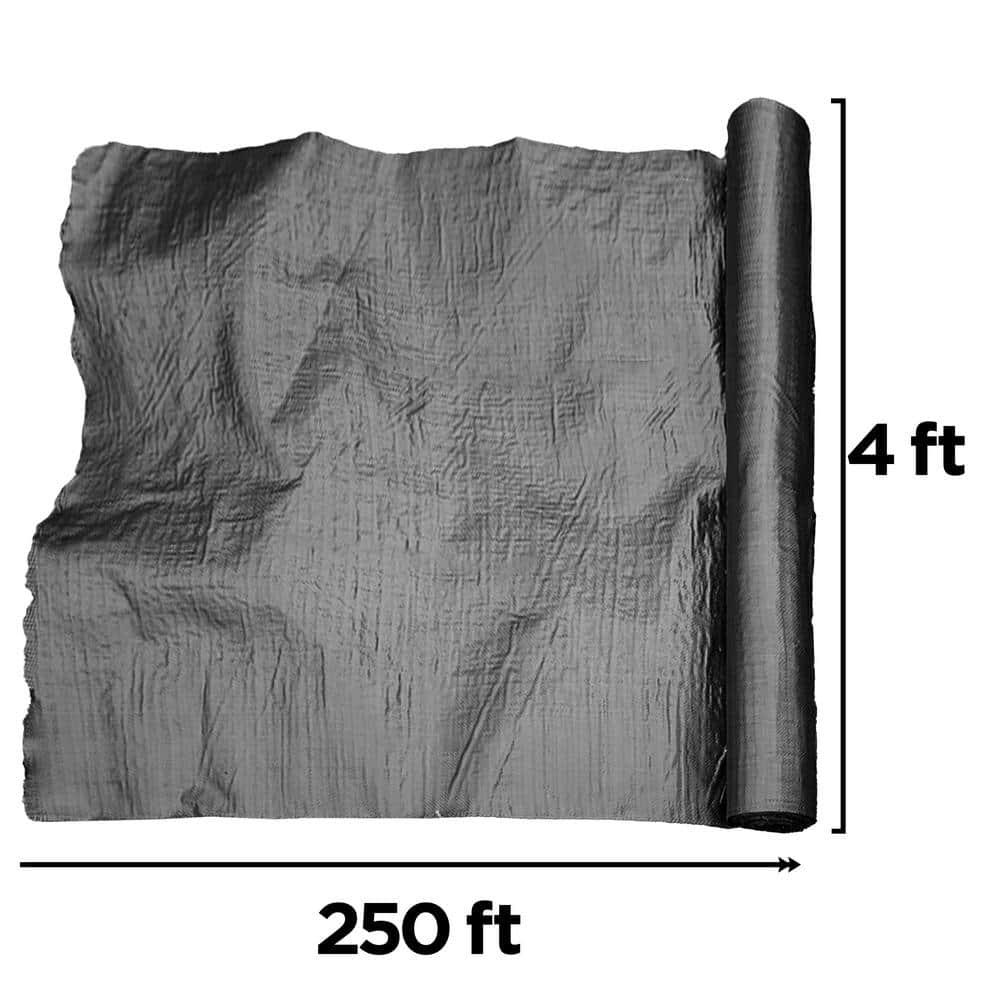 ALEKO NWM4x250 Heavy Duty Non-Woven Spun Weed Barrier Fabric 4 x 250 ft. – Black