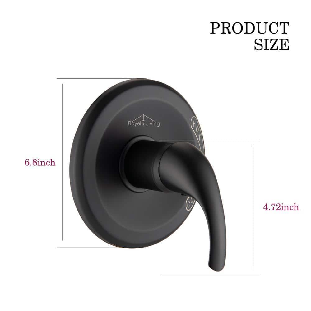 Single Function Pressure Balance Valve with Single Handle Trim Kit in Matte Black