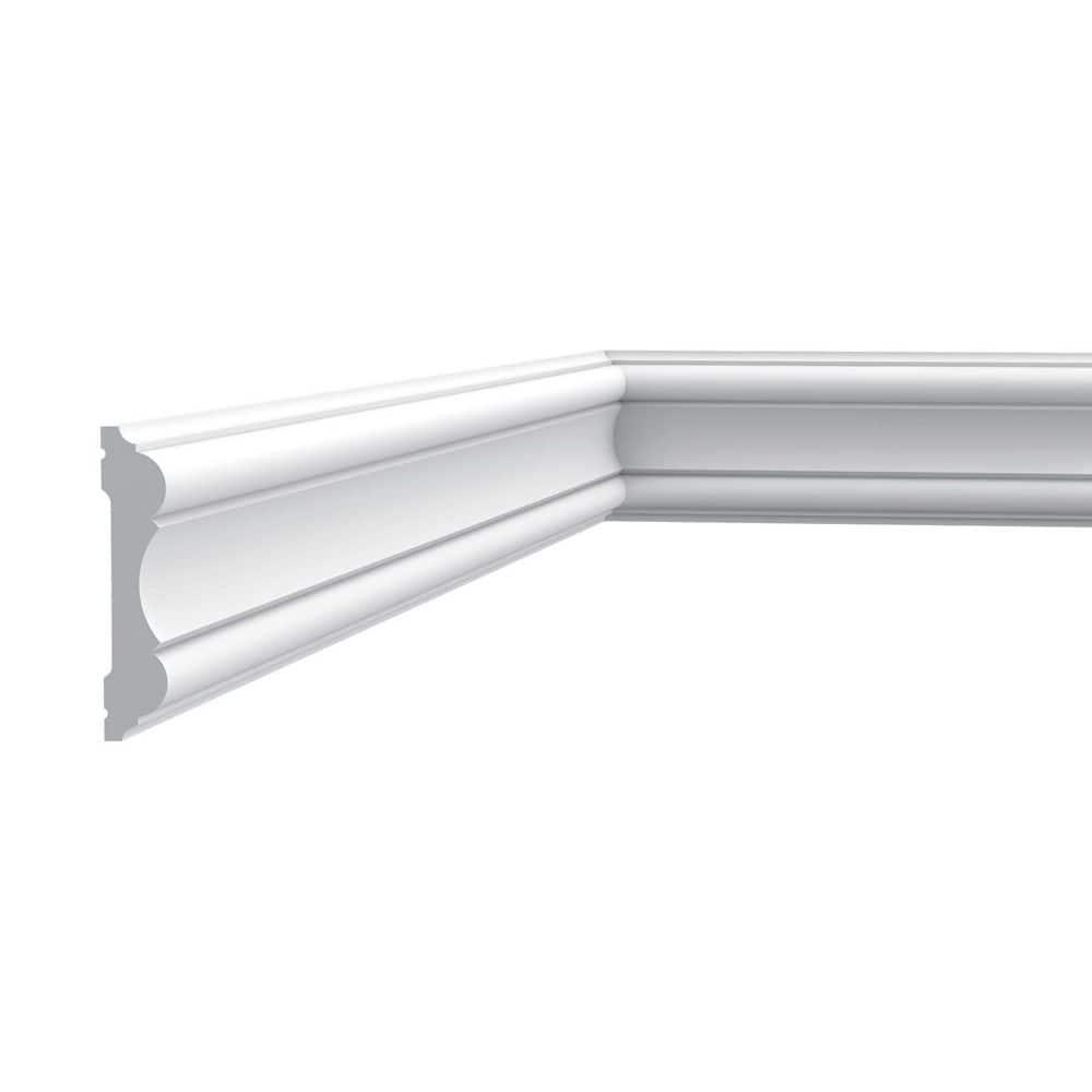 Architectural Products by Outwater L.L.C. 7/8 in D x 4 in W x 78-3/4 in L Primed White Plain Polyurethane Panel Moulding (Set of 2)