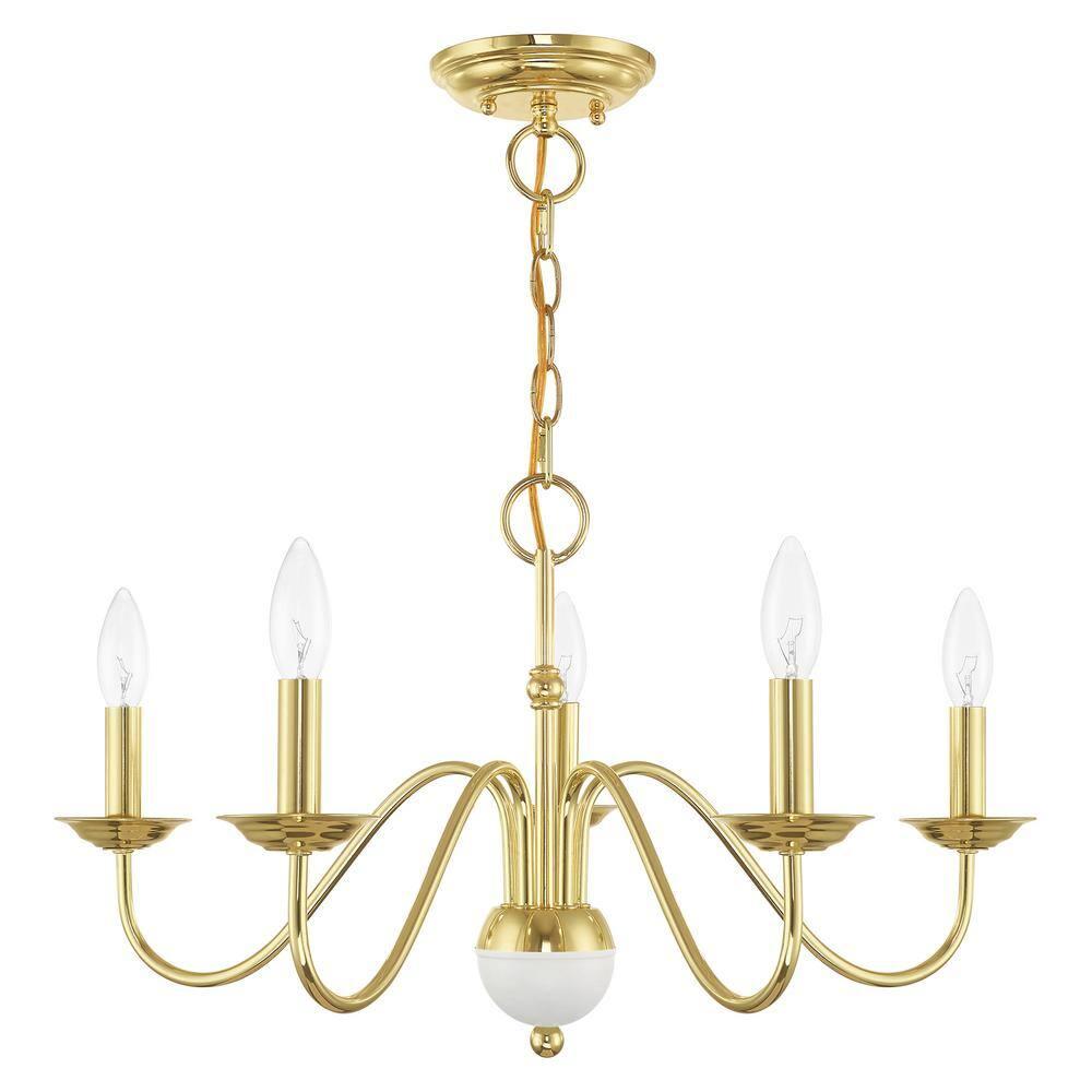Livex Lighting Windsor 5 - Light Chandelier in  Polished Brass