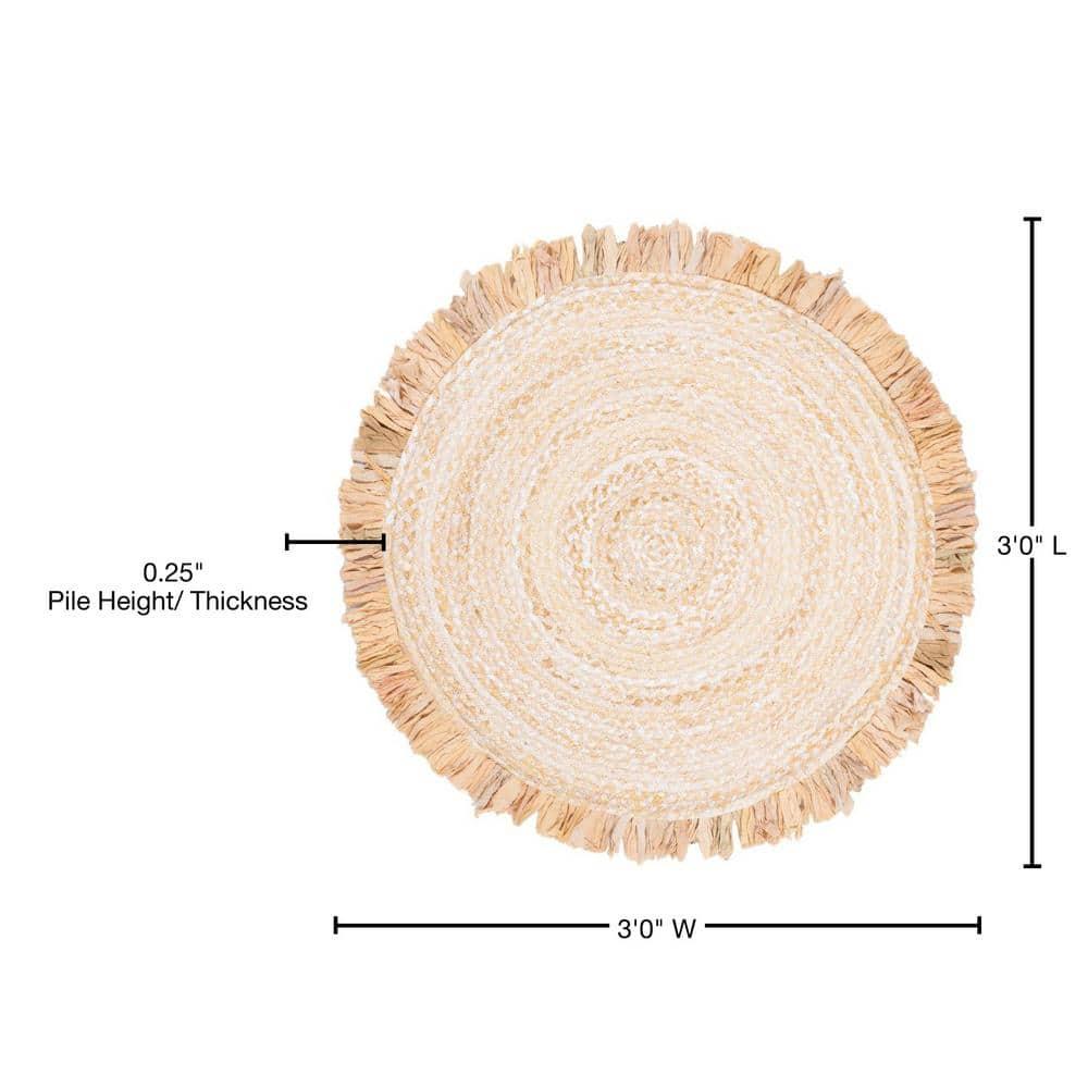 Sand & Stable™ Padley Round Handwoven Jute Beige Area Rug