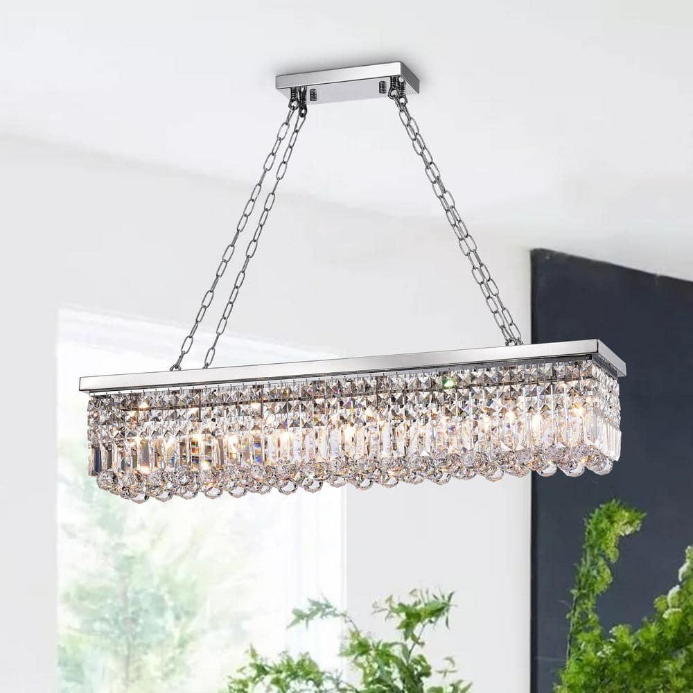 Modern 8-Light Chrome Chandelier