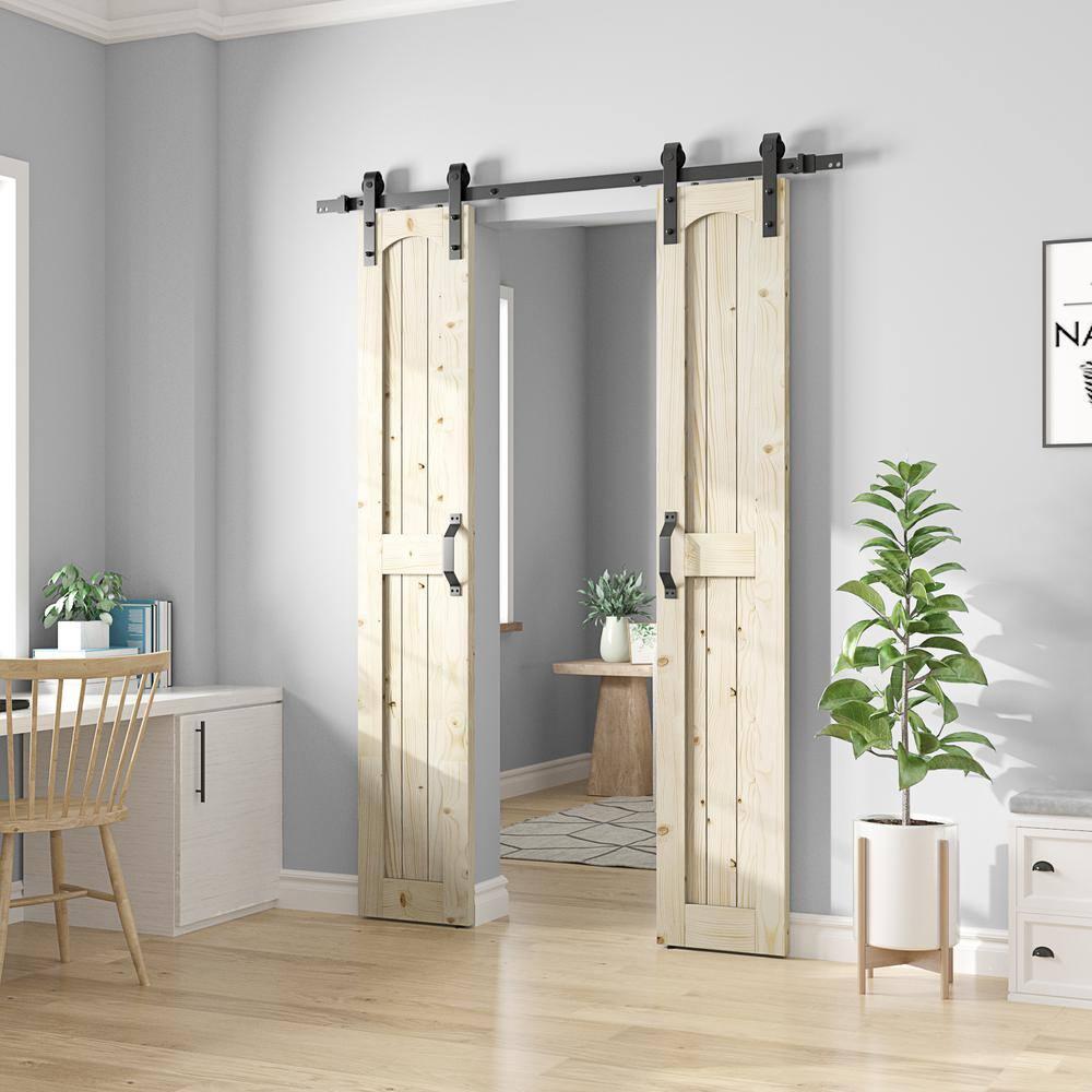 Coast Sequoia 84'' Solid Wood Barn Doors with Installation Hardware Kit Barn Door